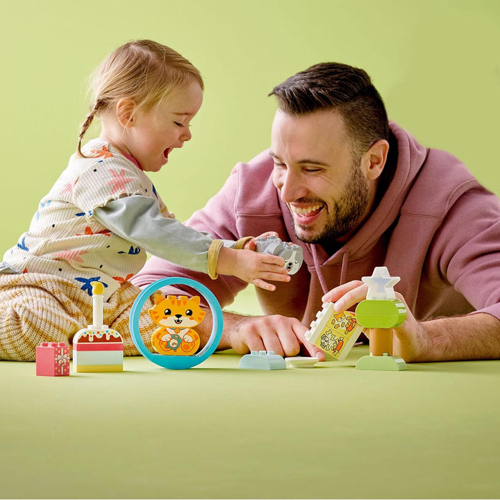 LEGO 10977 DUPLO Mein erstes Hündchen &amp; Kätzchen - mit Ton, Steine für Kleinkinder von 1,5-3 Jahre,