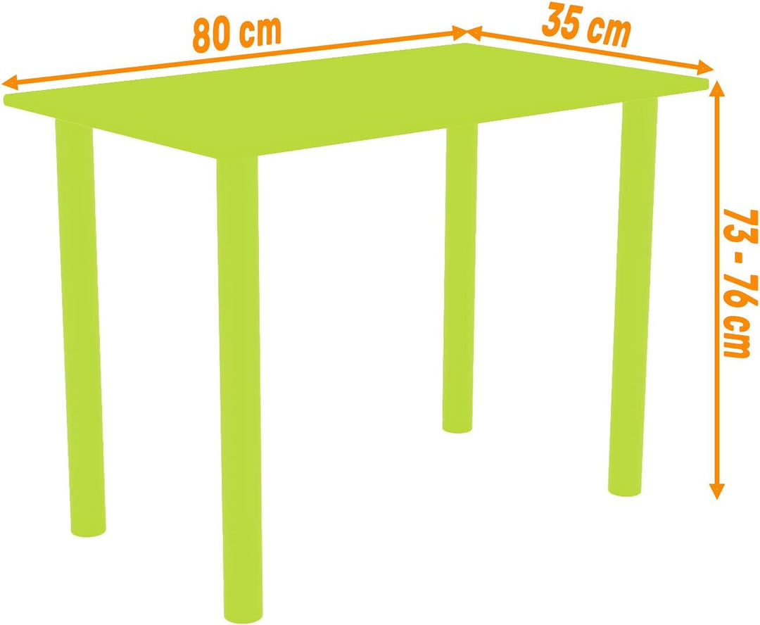 mikon 80x35 | Esszimmertisch - Esstisch - Tisch mit Chrombeinen - Küchentisch - Bürotisch | VANILLE
