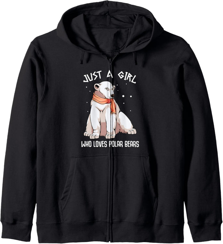 Just A Girl Who Loves Polar Bears Eisbär Polarbär Tier Kapuzenjacke