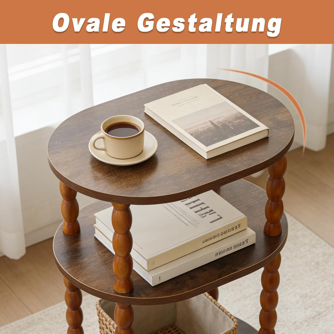 Holztisch, Kleiner Couchtisch &amp; Beistelltisch, multifunktionaler Mini Tisch für Bett, Couch, Wohnzim