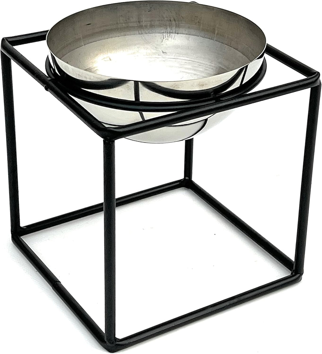 DanDiBo Blumenhocker Metall mit Topf Schwarz Silber 20-35 cm Blumenständer 96256 Blumensäule Modern