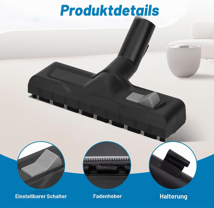 Nass Trockensaugdüse Ersatz Bodendüse für Kärcher WD2 WD3 WD4 WD5 WD6, Kompatibel mit 35mm/32mm Stau