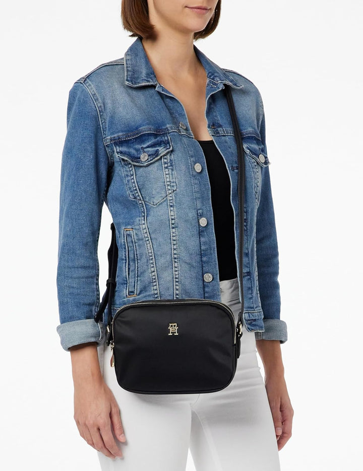 Tommy Hilfiger Damen Poppy Th Crossover Frequenzweichen Schwarz, Schwarz