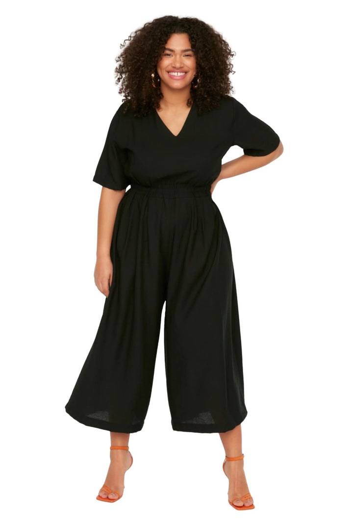 TRENDYOL Damen Women Plain Woven Plus Size Overall 44 Plus Schwarz, 44 Plus Schwarz