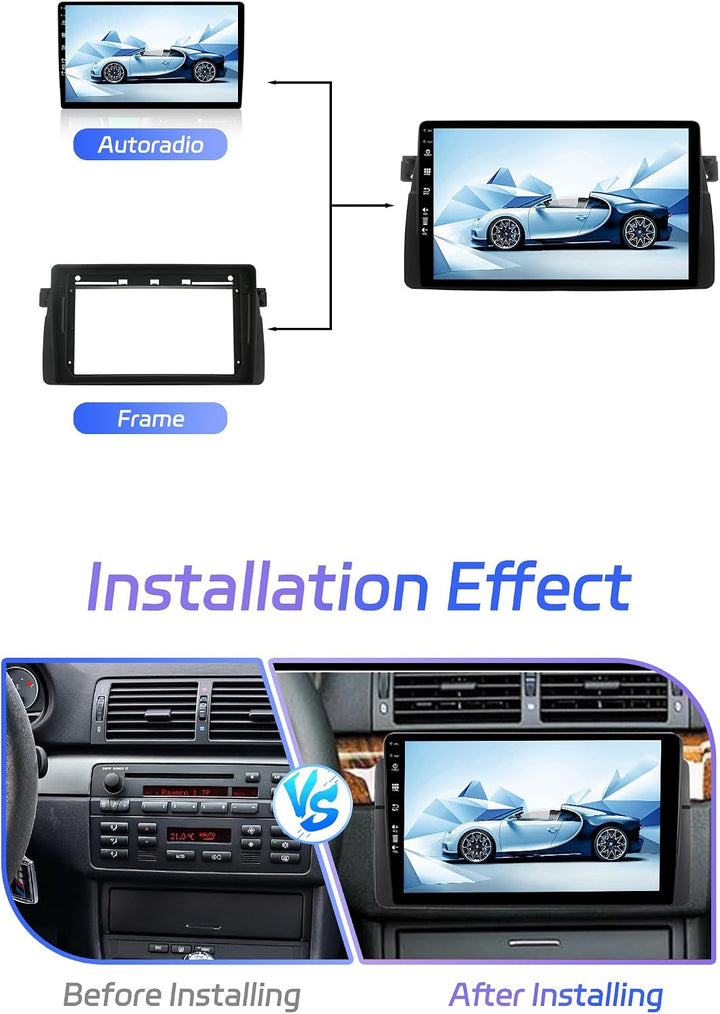 JOYX Android 12 IPS Autoradio Passt für BMW E46 / M3 / 3 Series (1998-2005) - 4G+64G - Eingebaut DSP