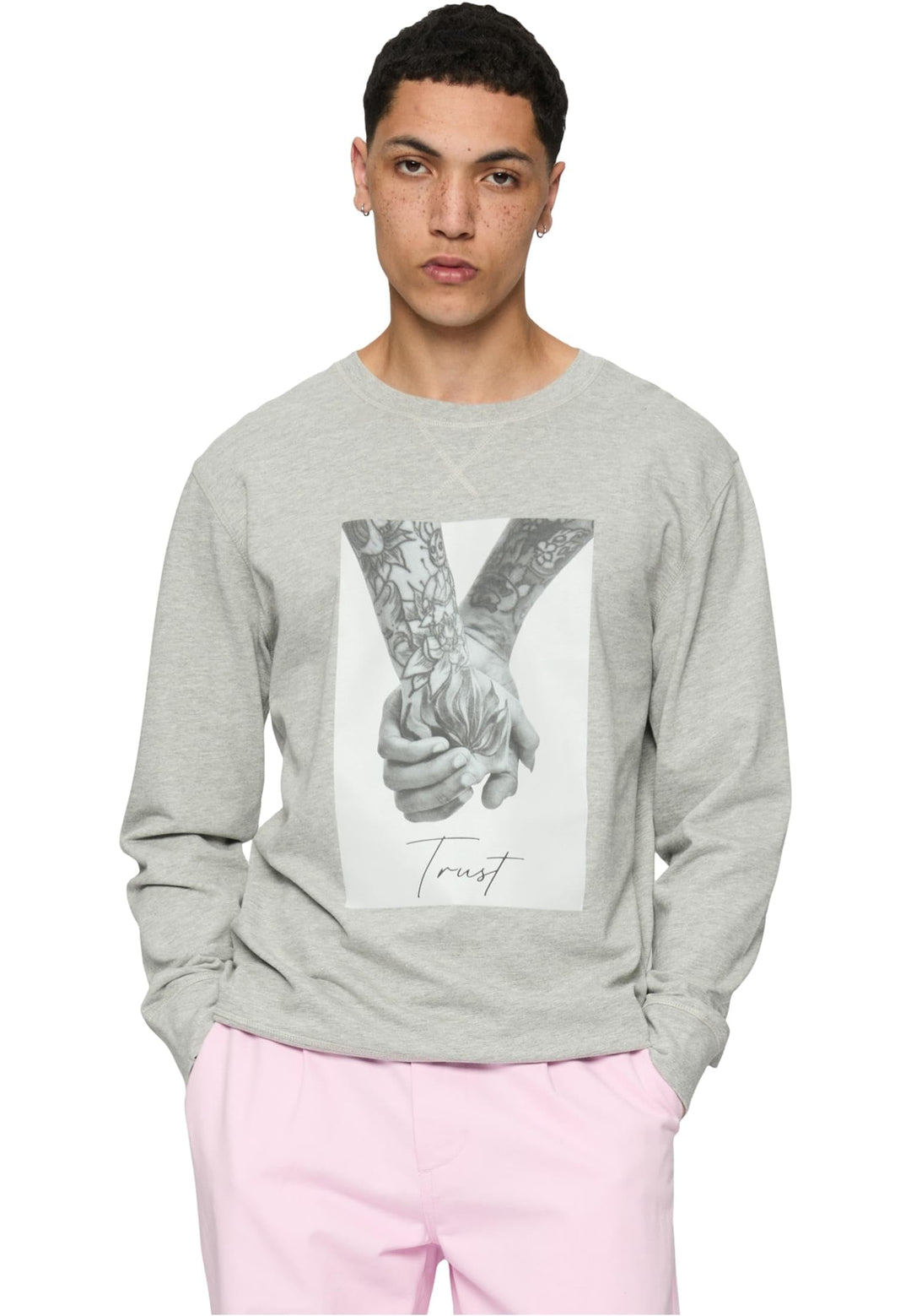 Mister Tee Herren Trust 2.0 Crewneck L Grau, L Grau