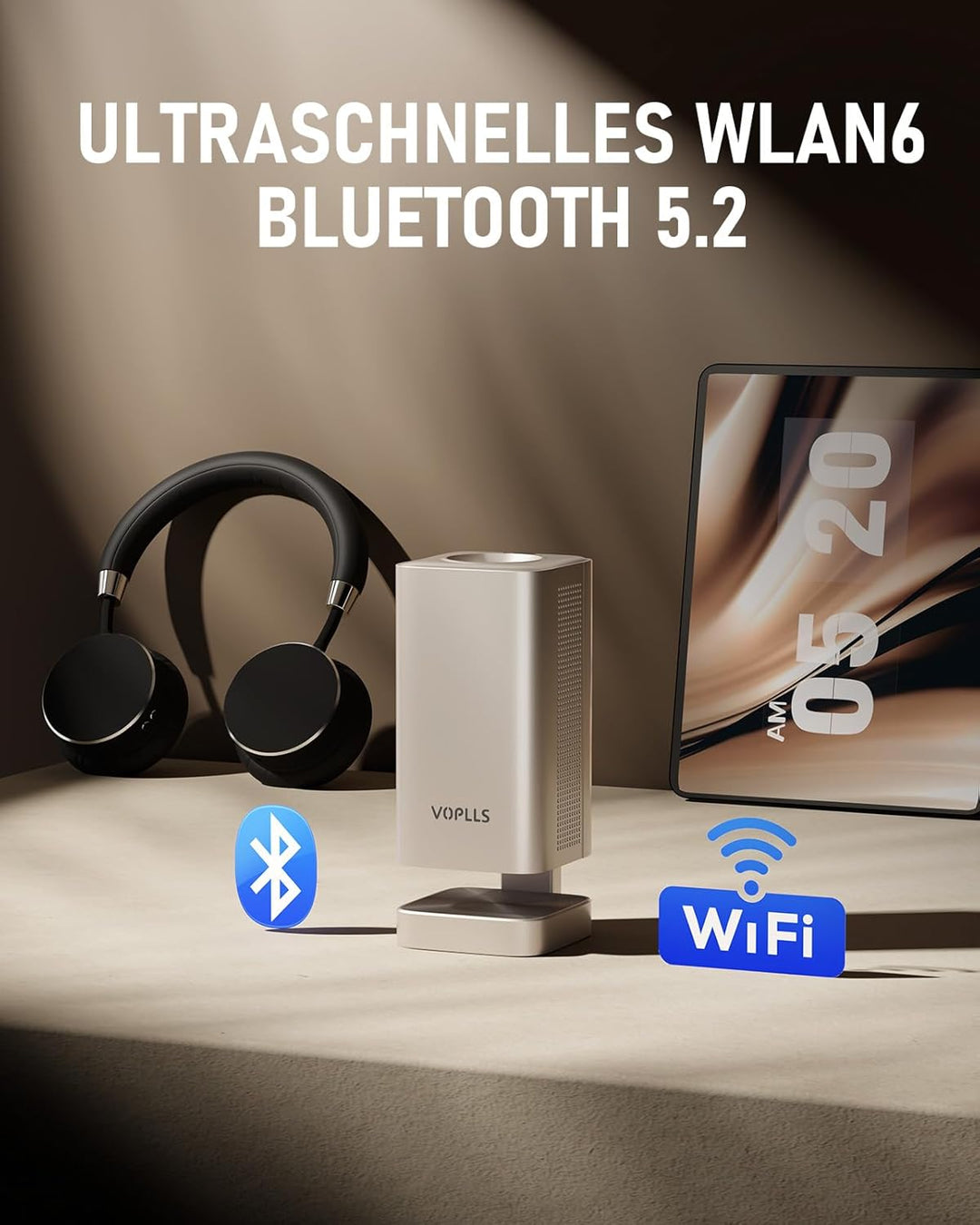 Smart Mini Beamer 4k [Kompatibel mit Netflix & Dolby Audio] VOPLLS TOF Autofokus/Trapezkorrektur 280