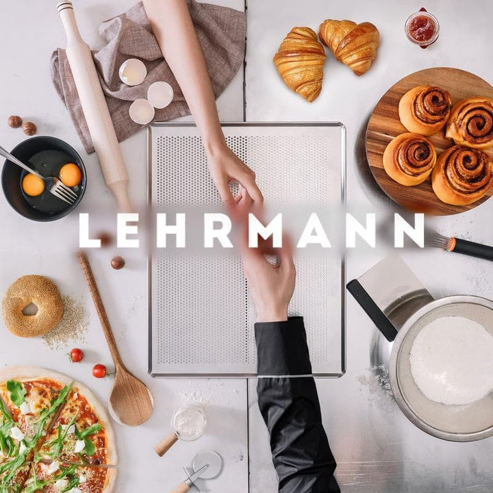 LEHRMANN Lochblech 45,5 x 37,5 cm mit Antihaftbeschichtung Backblech Kuchenblech Baguetteblech Pizza