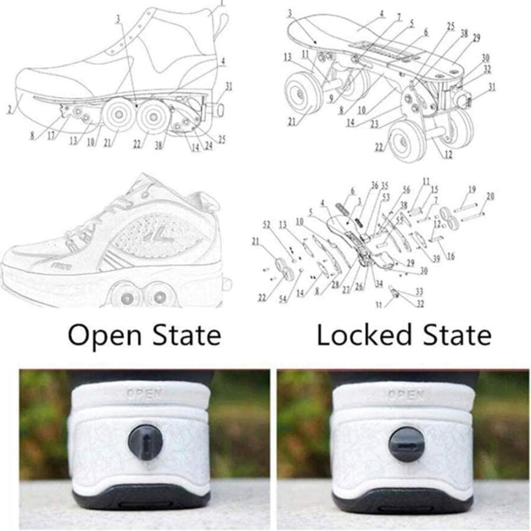 Roller Skate Shoes Rollschuhe Schuhe Mit Rollen Skateboardschuhe,Inline-Skate, verstellbar Damen Sch