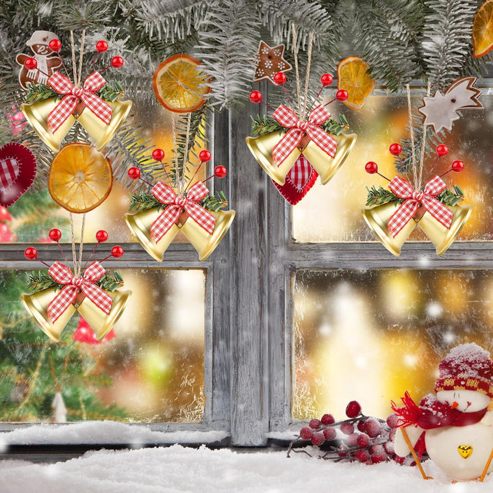 ASTARON 12 Stück Weihnachtsglocken-Ornamente, Weihnachtsbaumschmuck, Glöckchen mit Stechpalmenbeeren