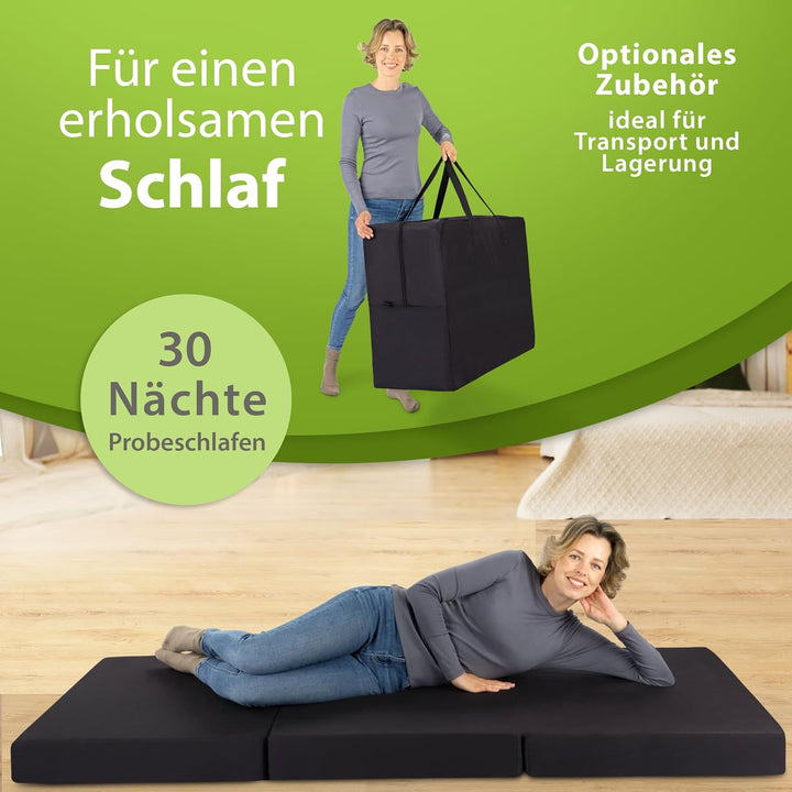 Klappmatratze 80x190 x 12 cm, Gästematratze klappbar Made in Germany, Faltmatratze VERGLEICHSSIEGER,