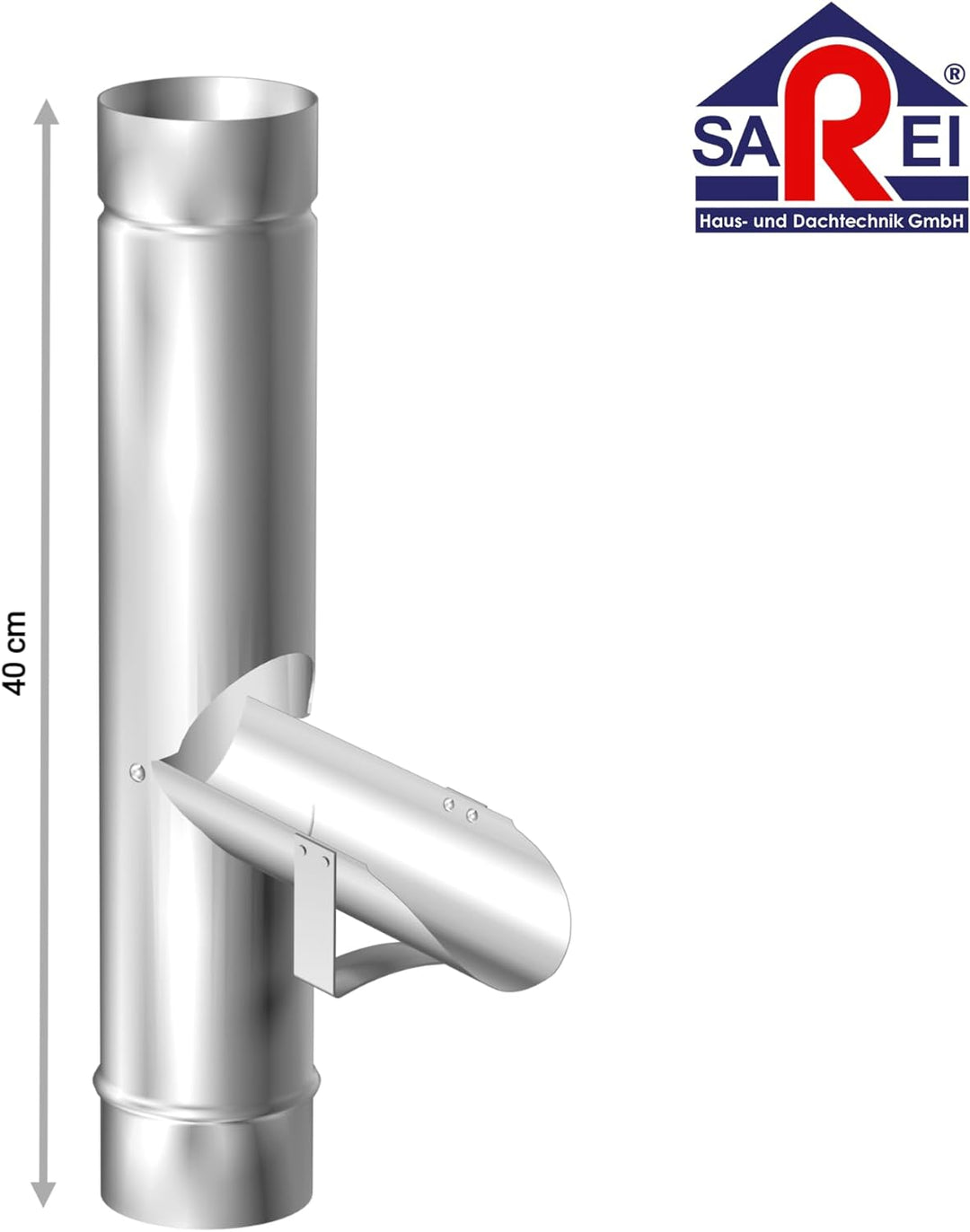 SAREI Haus und Dachtechnik Regenwasserklappe | NW 80 Zink | Durchmesser von 80 mm | Made in Germany