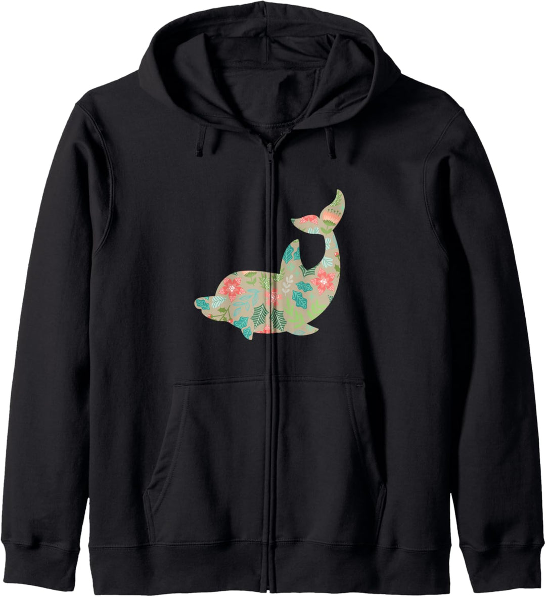 Geblümter farbiger Delfin Lustiges Geschenk Fun Kapuzenjacke