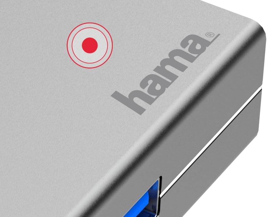 Hama USB C Hub 4 Ports (Multiport Adapter 1x LAN Gigabit Ethernet, 2X USB-A, 1x USB-C zur Übertragun