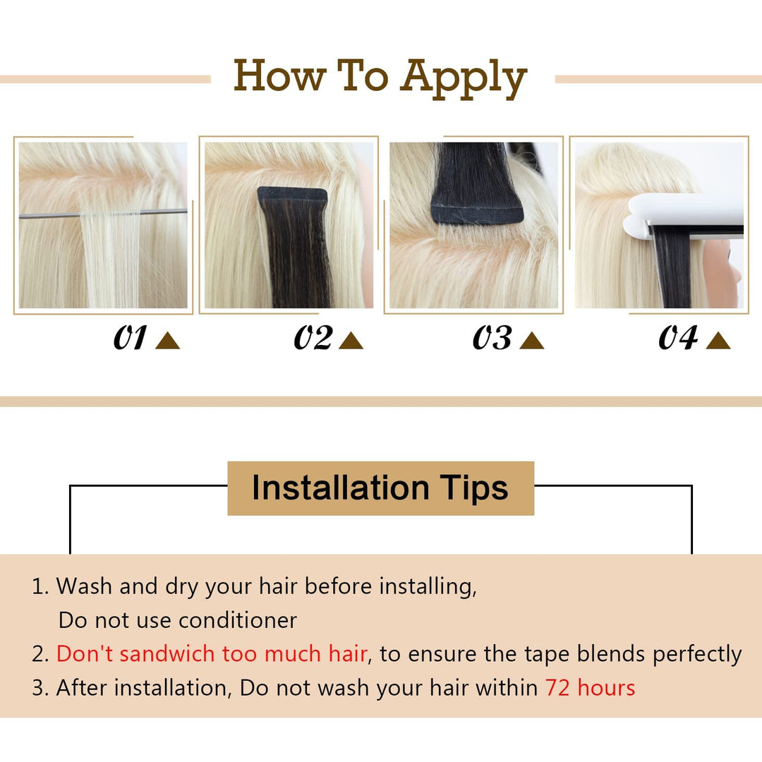 Tape Extensions Echthaar Blond Haarverlängerung Echthaar Invisible Tape Extensions Echthaar Remy 18