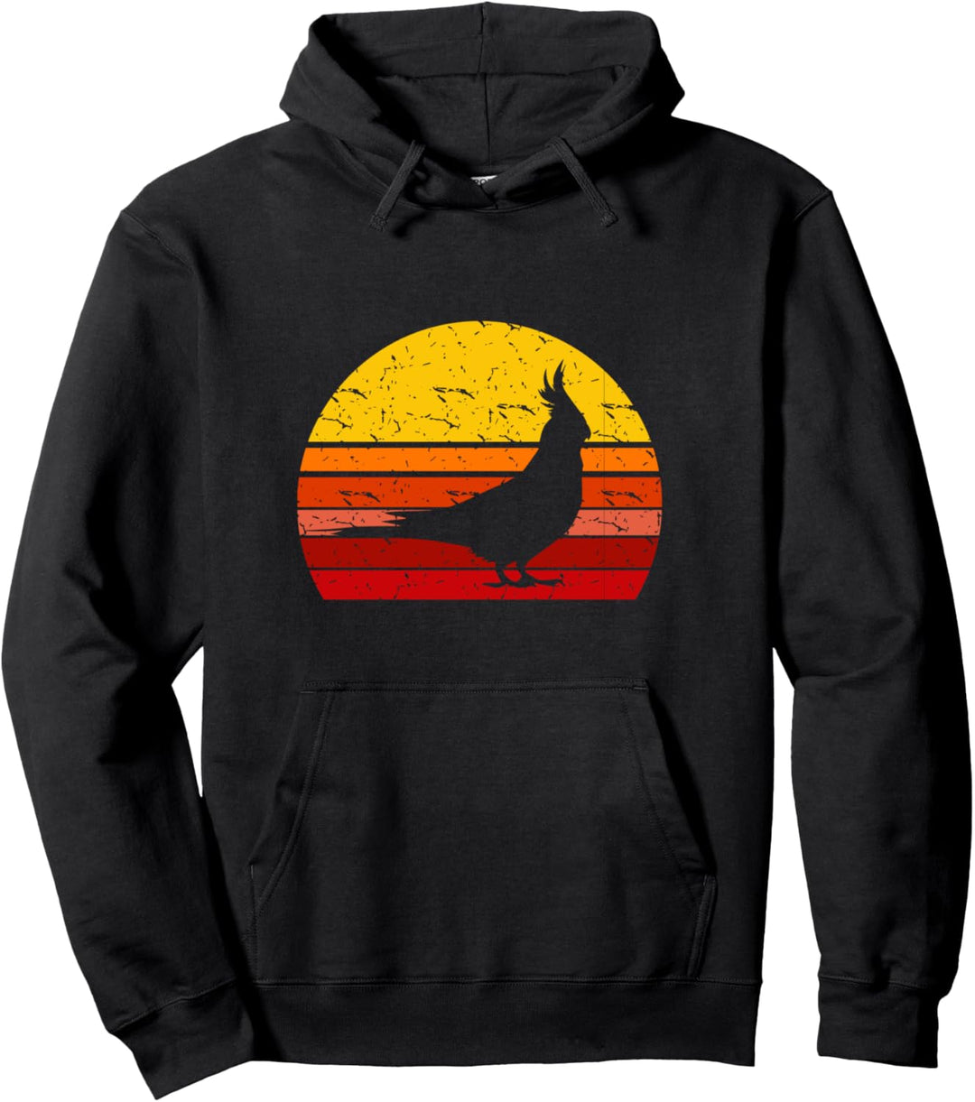 Retro Nymphensittich-Silhouettengeschenk Nymphensittich Pullover Hoodie