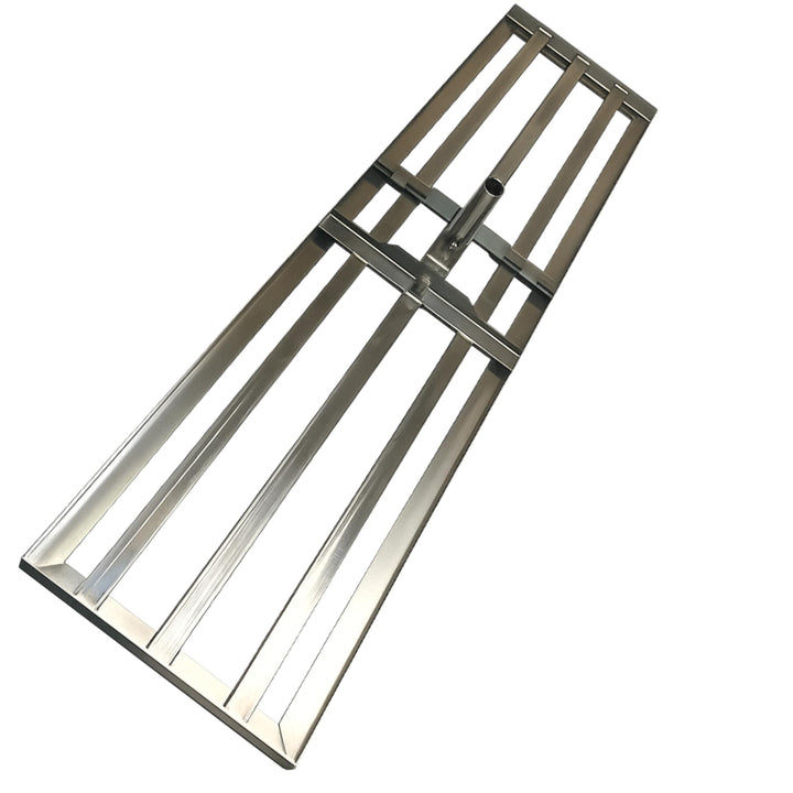 XXL Rasenrakel 100 x 26 cm aus Edelstahl – Profi Leveling Rake ohne Stiel – Flächenebner zum Sanden,