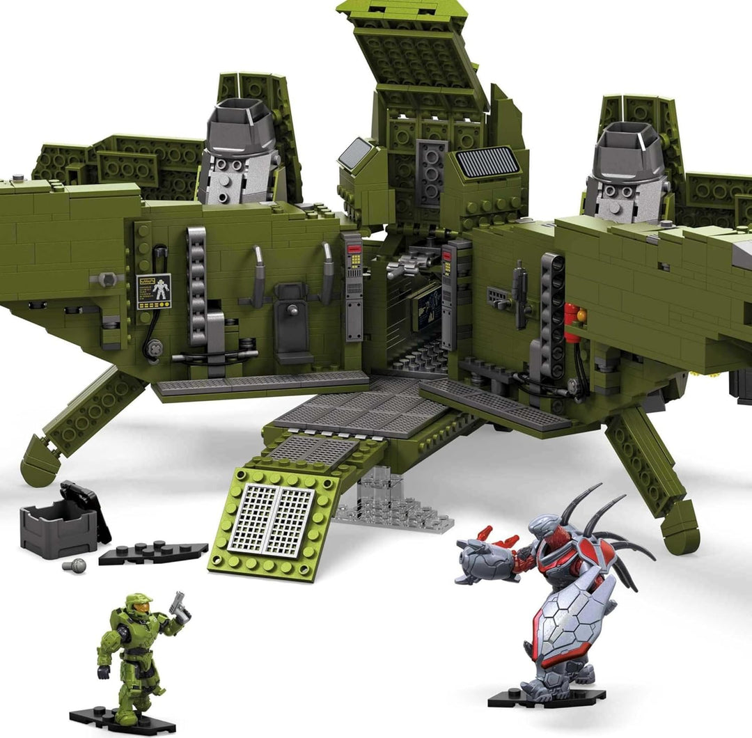 MEGA Construx GNB28 - Halo Infinite UNSC Pelican-Flugschiff, mit 2024 Bausteinen, Spielzeug ab 10 Ja