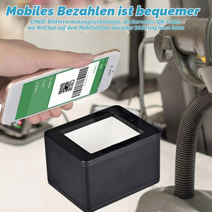 ASHATA Desktop Barcode Scanner, 360° Barcode Scanner, QR Code Scan Plattform, CMOS Supermarket Mobil