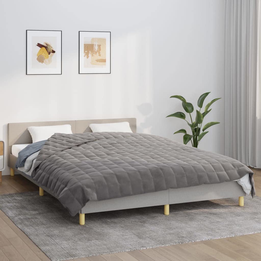 Brokky Gewichtsdecke Grau 200x230 cm 9 kg Stoff Entspannungsdecke Schwere Decke zum Schlafen Erwachs
