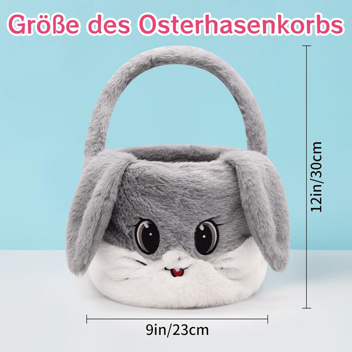 Osterhase Körbe Ostereiersuche Hase Korb für Kinder, Osterhase tote Süssigkeiten Taschen Plüschtasch