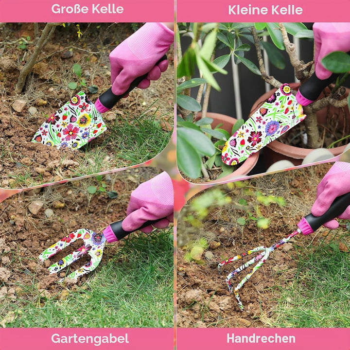 Housolution Gartengeräte-Set, 10PCS Gartenarbeit-Handwerkzeug-Set, Robustes Gartenzubehör für Blumen