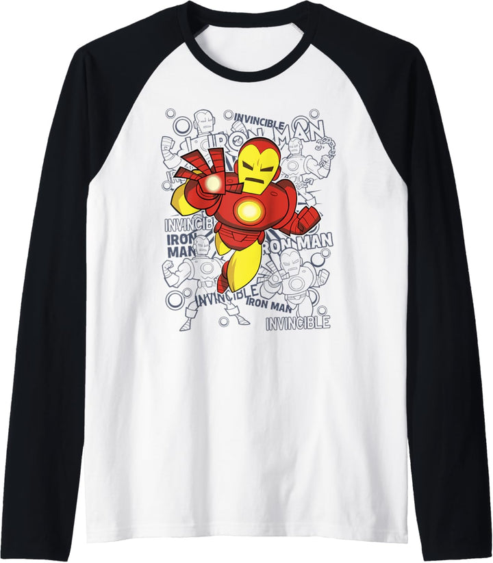 Marvel Avengers Iron Man Doodles Raglan