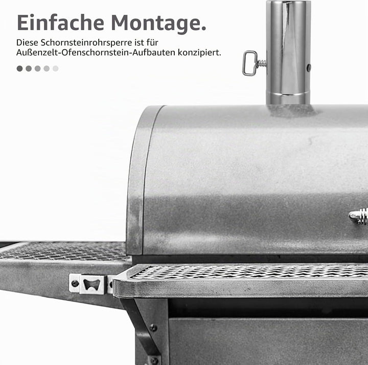 Supvox Ofenrohr mit Drosselklappe: 76 mm Edelstahl, verstellbares Kaminrohr für Campingzubehör