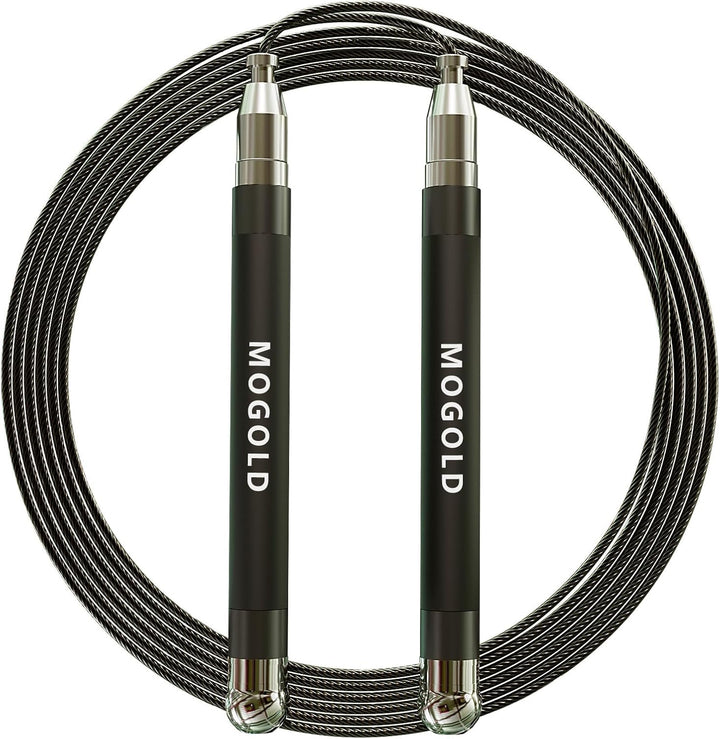 2-in-1 Speed Rope: 2mm for Boxing/MMA & 3mm for CrossFit - Tool-Free Adjustable Cable System with Du