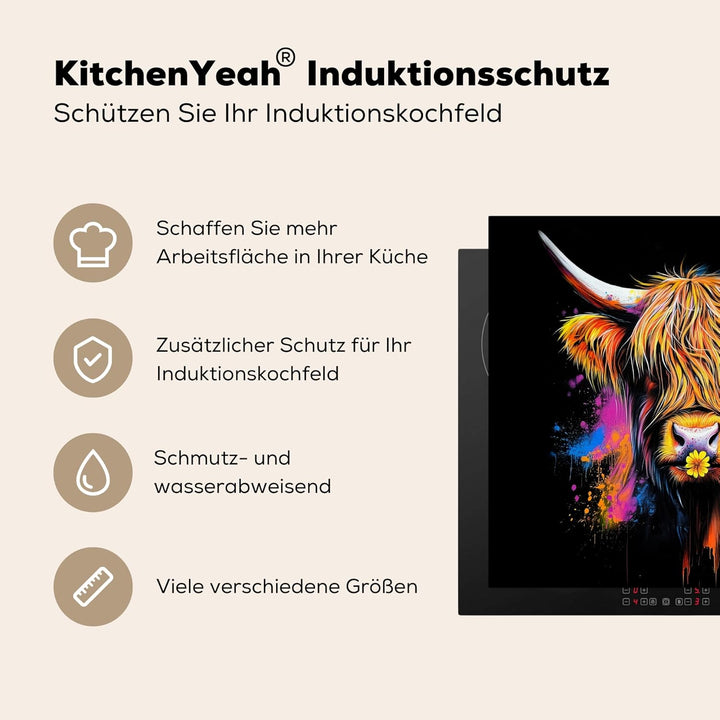 KitchenYeah© Herdabdeckplatte 59x51 cm Einteilig Ceranfeld Abdeckplatte Küche Deko Ceranfeldabdeckun