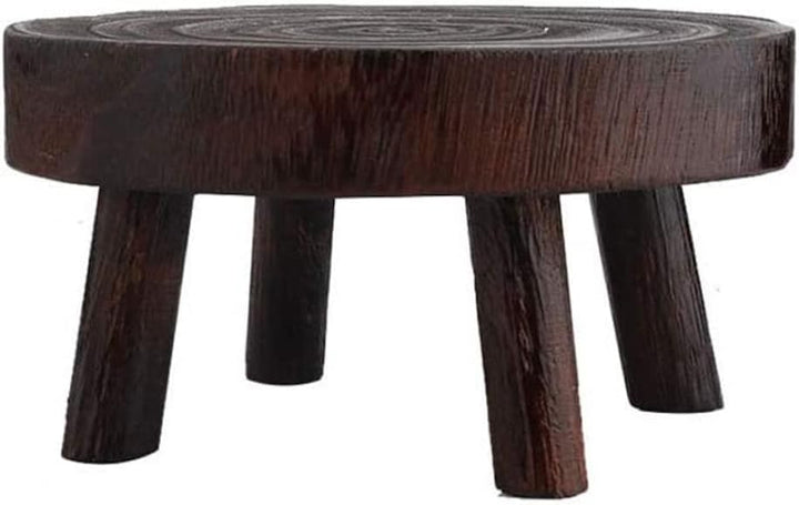 Holzpflanzständer, 20 cm rund, Innenbereich, Gartenpflanztopf Riser, kleiner Gartenhocker für den In
