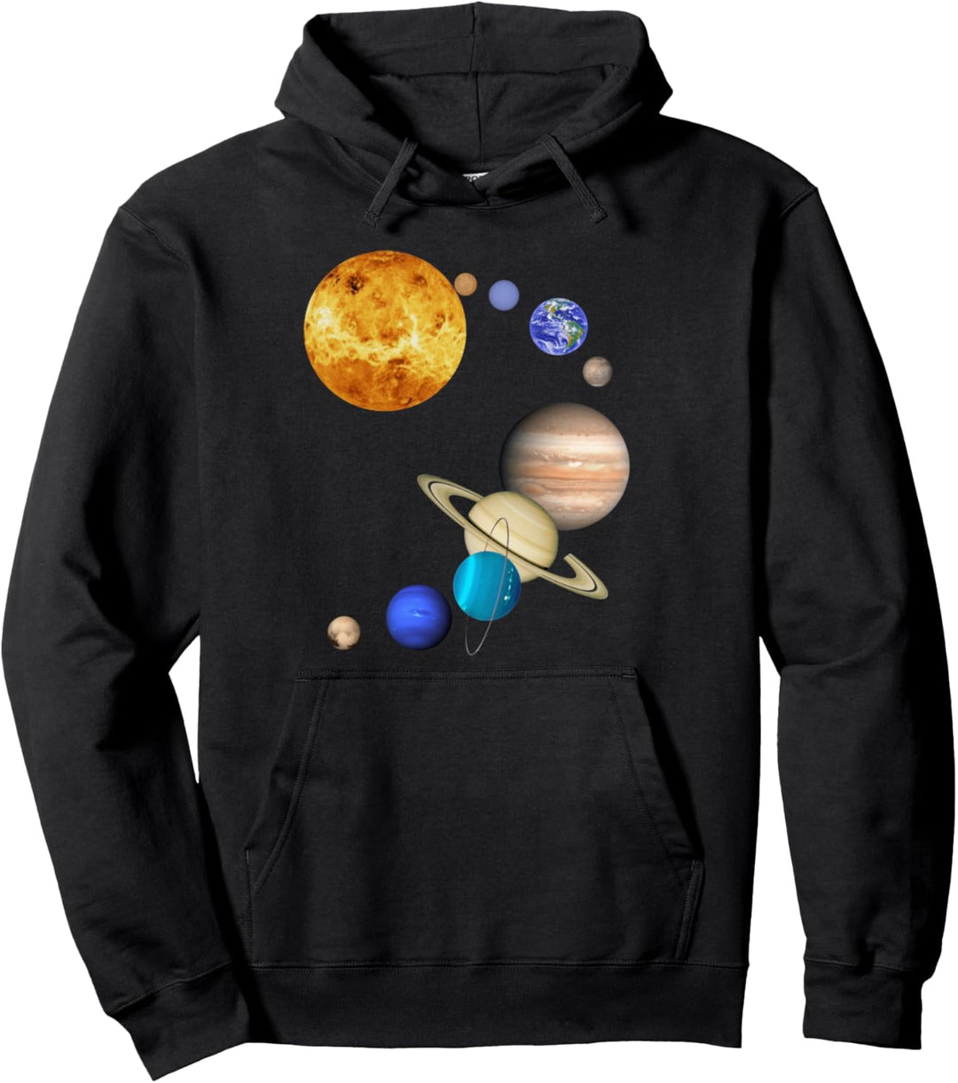 Planeten im Sonnensystem mit Pluto - Raum Pullover Hoodie