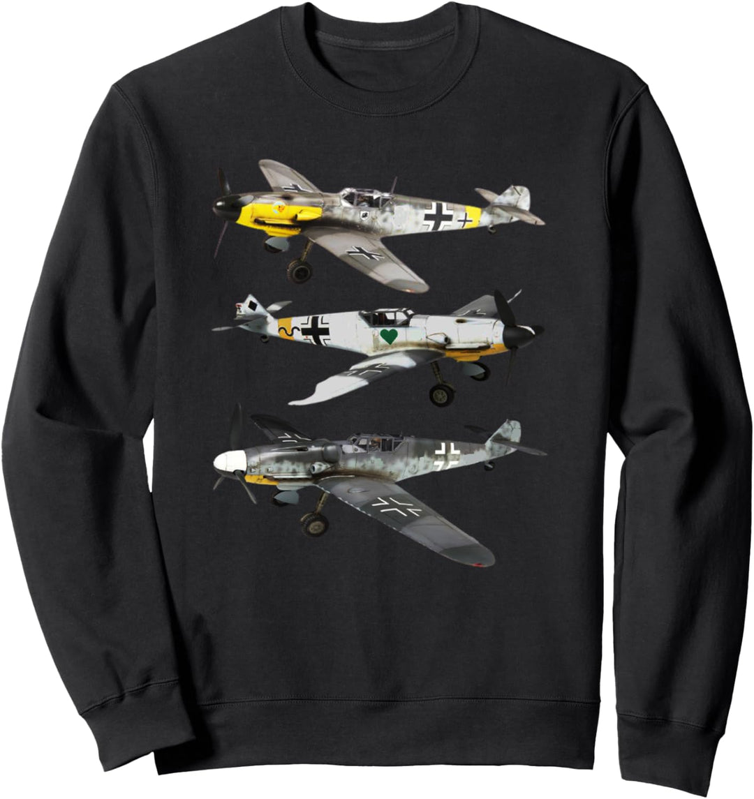 Deutscher WW2-Jäger Messerschmitt BF109 Kampfflugzeug Sweatshirt