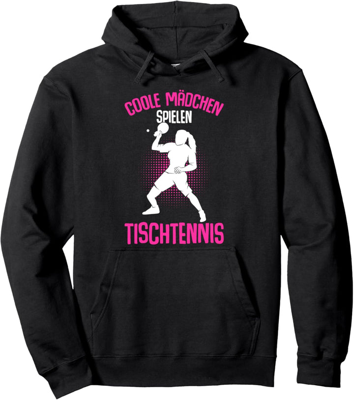 Coole Mädchen spielen Tischtennis Ping Pong Kinder Pullover Hoodie
