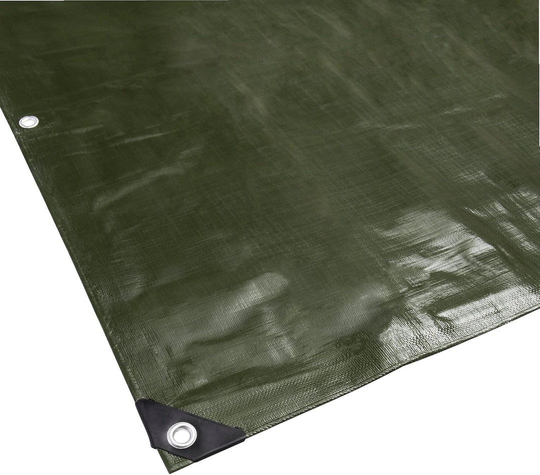 Werkapro Multifunktions-Abdeckplane, Schwarz und Grün, 240 g/m², 3 x 5 m 3x5 m, 3x5 m