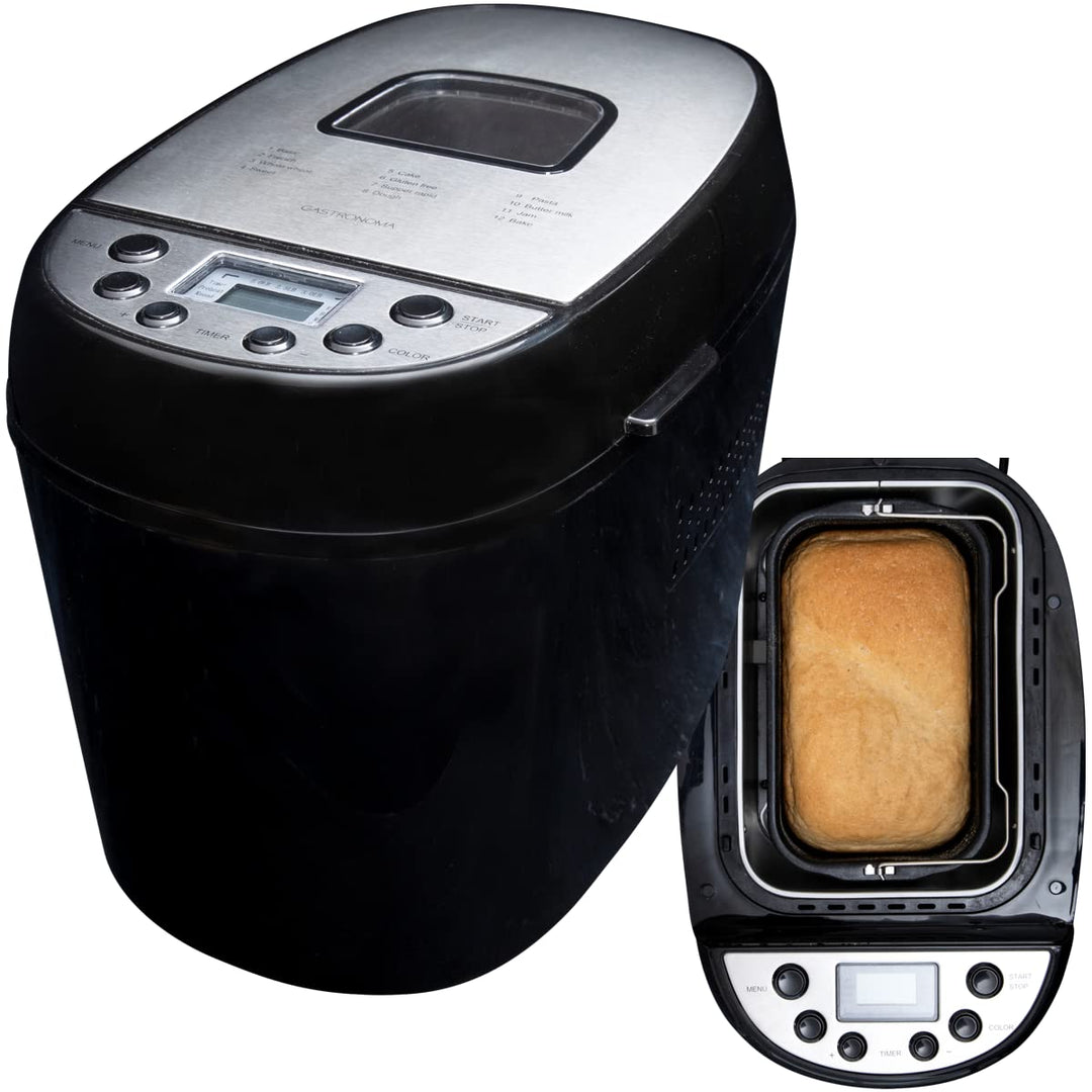 Gastronoma 18260001 Brotbackautomat, Brotbackmaschine 12 digitale Programme, automatisches Zutatenfa