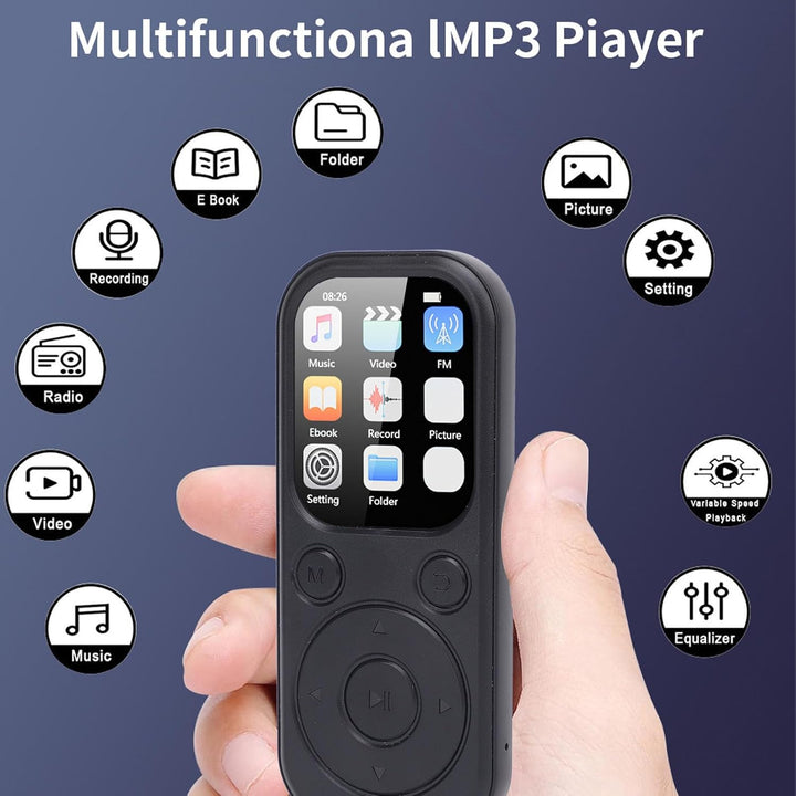 SENECESLI MP3-Player mit Bluetooth 5.4, Tragbarer Musik-Player mit 2,01-Zoll-Bildschirm, Verlustfrei