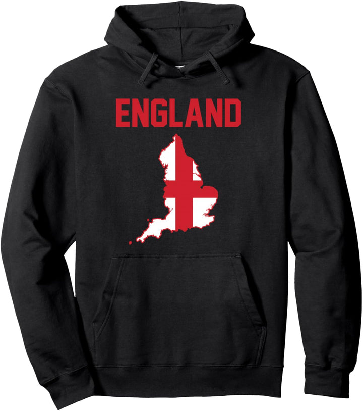 England mit Karte und Flagge Pullover Hoodie