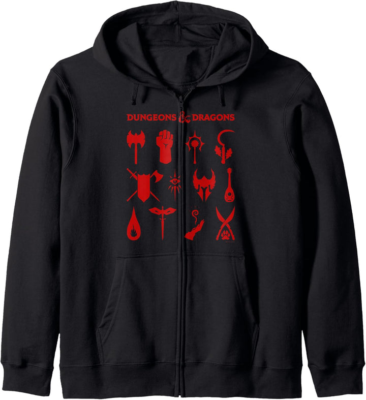 Dungeons &amp; Dragons Classes Icons Red Kapuzenjacke