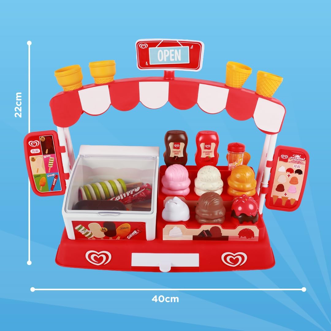 Authentisches Langnese Eisdielen-Spielset von Casdon | Spiel-Eisstand für Kinder ab 2 Jahren | Mit E