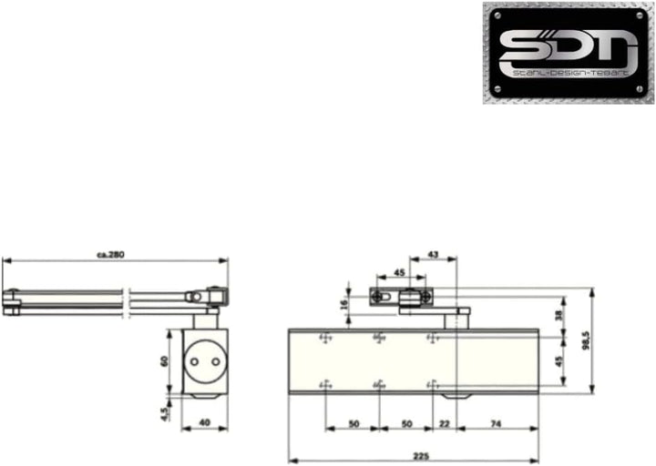 Obentürschliesser Dormakaba Schliesserkörper TS 73 V - Silber