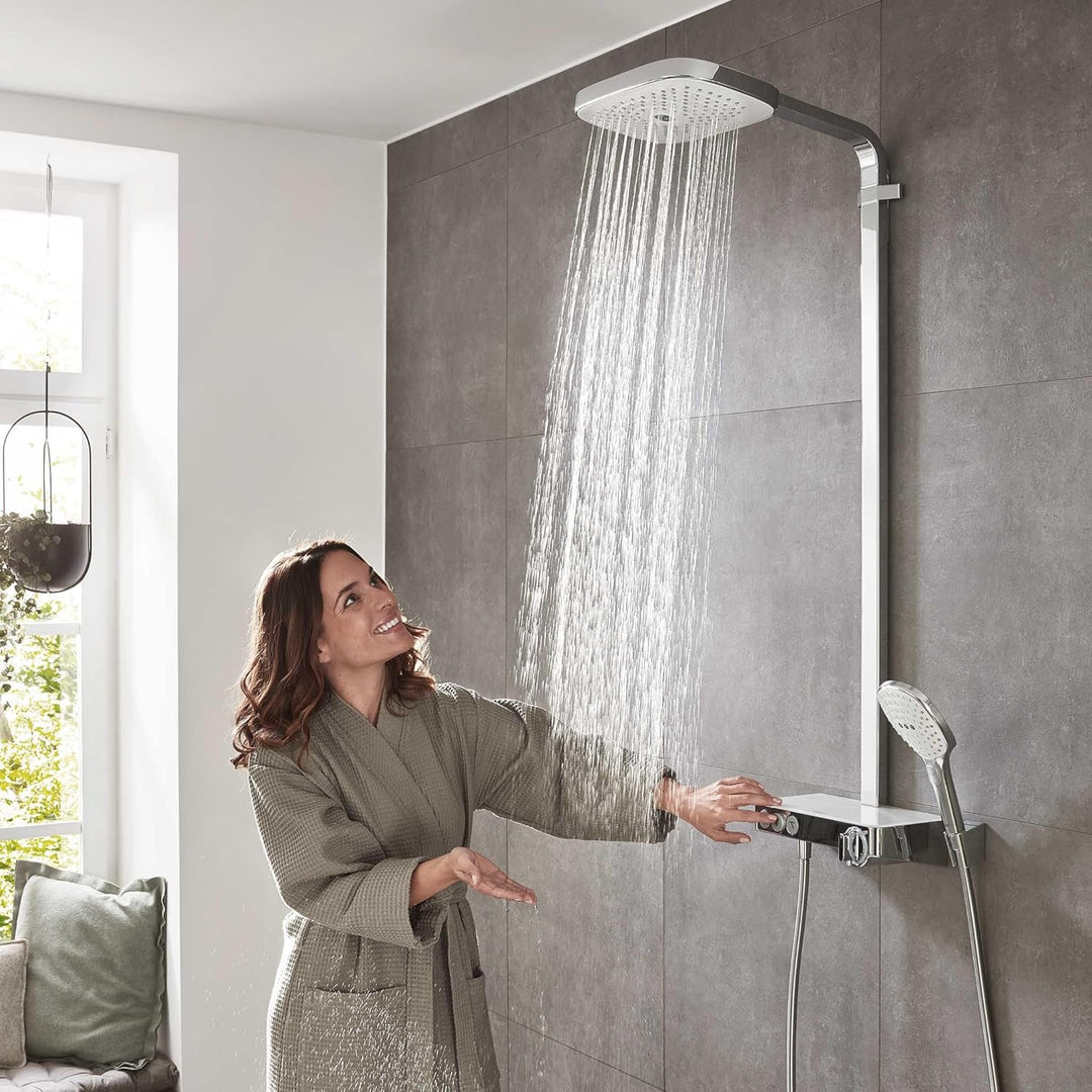 hansgrohe Duschsystem Raindance Select E 300 (Regendusche mit 4 Strahlarten, Duschkopf, Duschstange