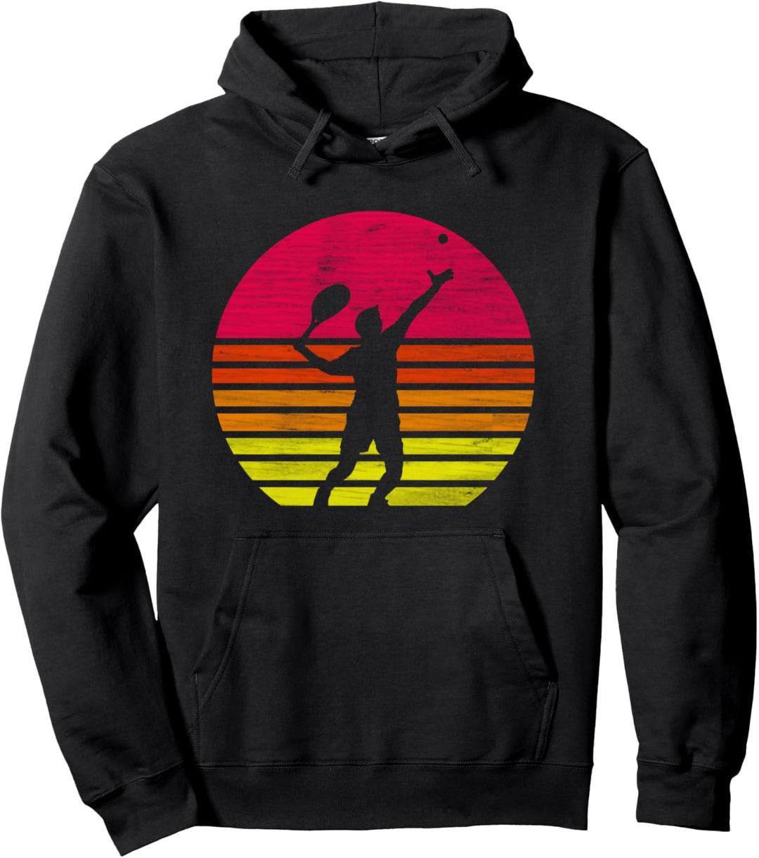 Retro Tennisspieler Tennis Aufschlag Pullover Hoodie