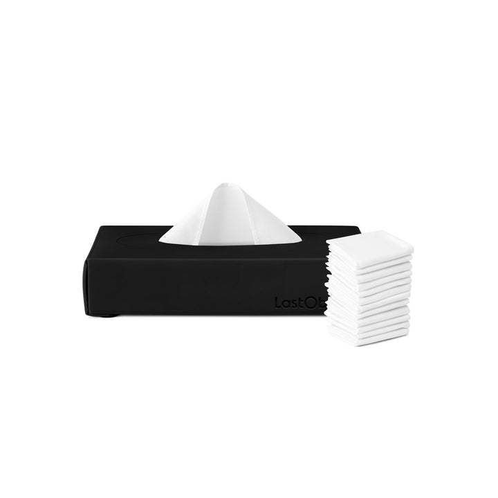 LastTissue® Wiederverwendbare Taschentuch Box - mit 18 Weichen Bio Baumwolltüchern - umweltfreundlic