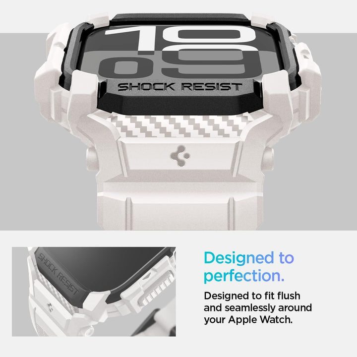 Spigen Rugged Armor Pro Hülle mit Armband Kompatibel mit Apple Watch 11/10 46mm (2025/2024) Dünenbei