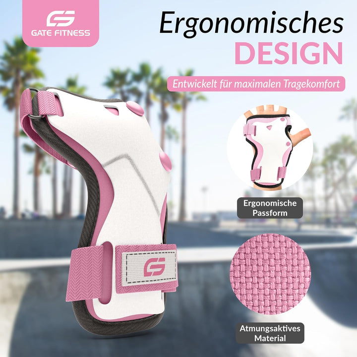 GATE FITNESS® Protektoren Set für Kinde & Erwachsene - Schutzausrüstung Set [6 Teilen] Knieschützer