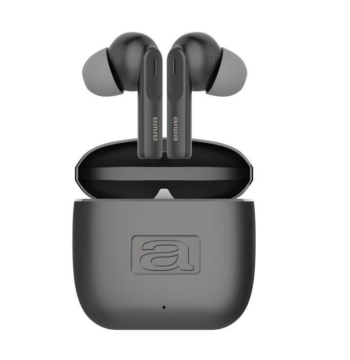 Aiwa EBTW-200 Kabellose Stereo-Kopfhörer, ENC TWS, Silikonpolster mit Satin-Finish, Metallgehäuse au