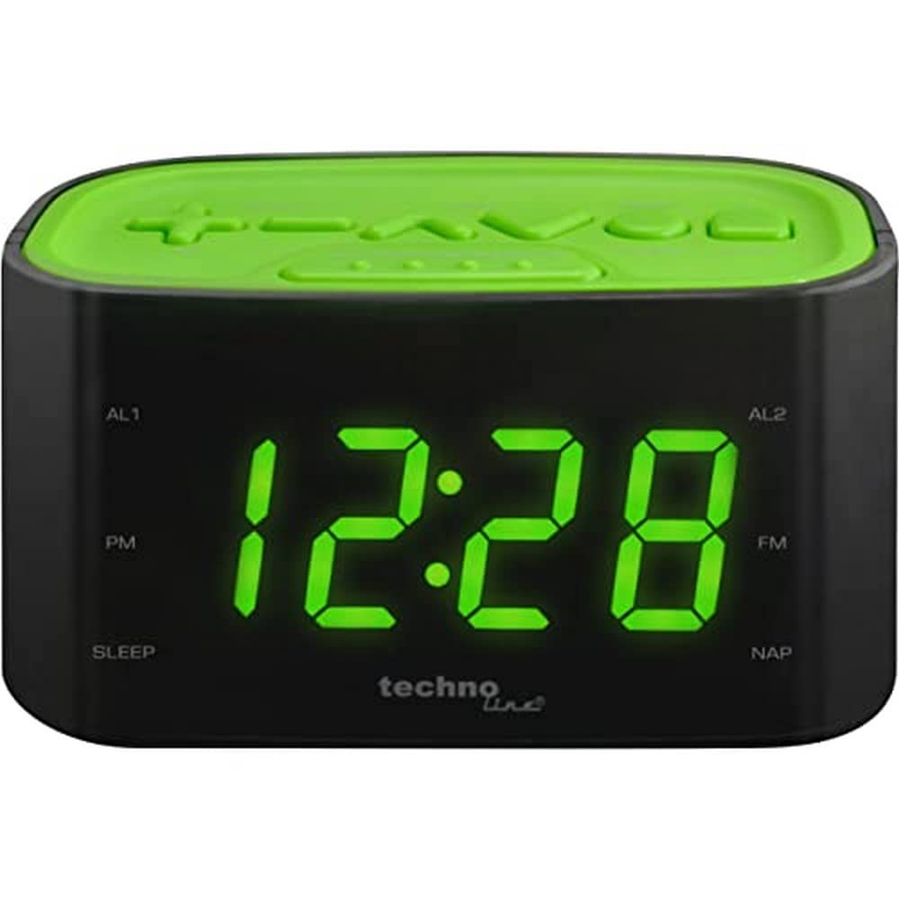 Technoline WT 465 LED Radiowecker mit Tasten im Play-Controller Design, grün, Grün