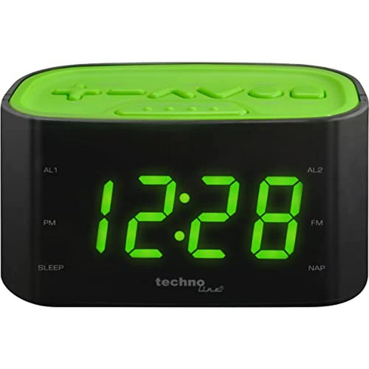 Technoline WT 465 LED Radiowecker mit Tasten im Play-Controller Design, grün, Grün