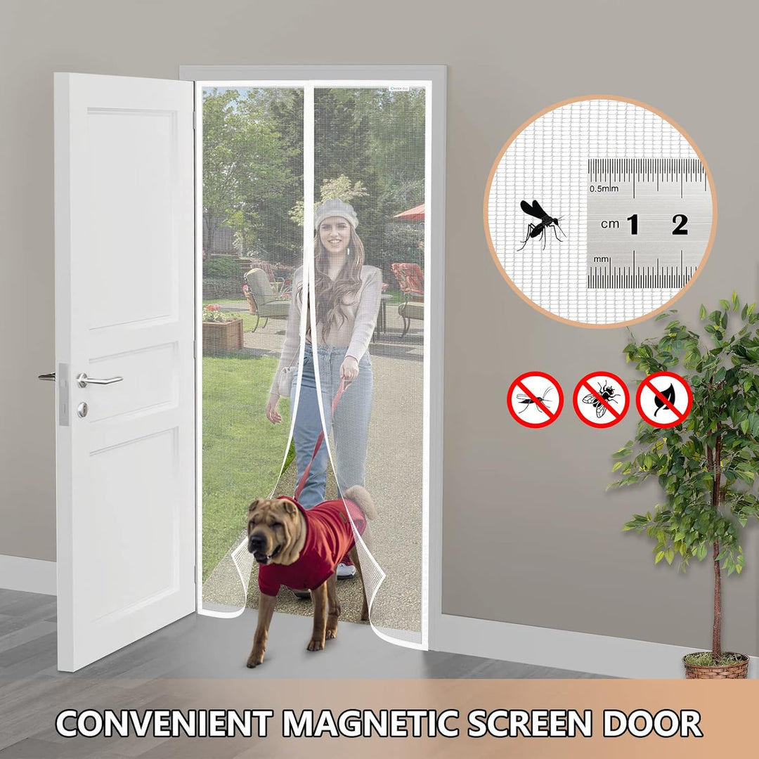 Fliegengitter Tür 110x200 cm, Magnet Fliegengitter Balkontür Ohne Bohren, Geeignet für Balkontüren,